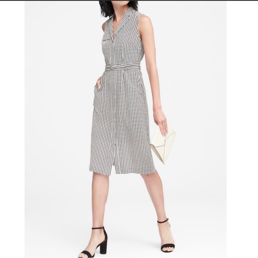 Banana Republic Elephant Printed Silk Dress Nwt